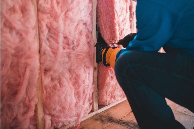 Insulation with pink batts